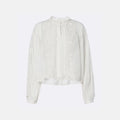 White Embroidered Blouse with Pintuck Detailing