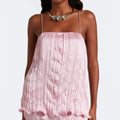 Light Pink Textured Camisole Top with Wavy Hem